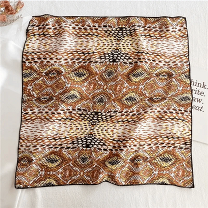 Versatile Square Silk Scarf For Women Fashionable Printed Small Neck Scarfs Office Lady Hair Band Foulard Hand For Female Bandana Shawl