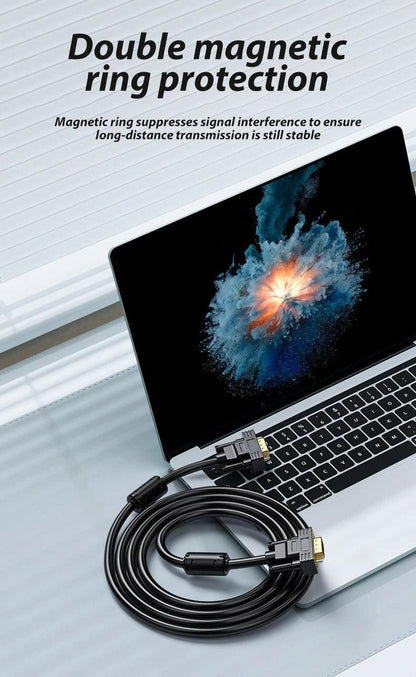 VGA Cable 1080P HD Male To Male Bold Extension Cable Cord Gold Plated Connectors Support 1080P Full HD For Computer Laptop Projector HDTV Monitor