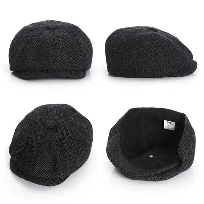 Vintage Children Winter Beret Caps Cute Octagonal Beret Soft Hat Comfortable Retro Style Caps For Children