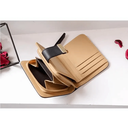 Vintage PU Leather Short Wallets Leaf Design Fashion Purse For Women Elegant Ladies Cute Zipper Purses Card Holders Women Wallet