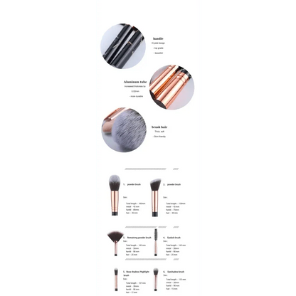 Vintage Style 5/10/15Pcs Makeup Brushes Set Powder Eye Shadow Foundation Blush Blending Make Up Brush Beauty Cosmetic Kit Tools