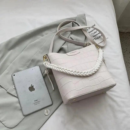 Vintage Style Fashionable Women's bucket bag Stone Pattern Shoulder Bag For Ladies Diagonal Female Bag