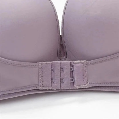 Vintage Style Front Closure Sexy Push Up Bra Women Invisible Bras Underwear Lingerie for Female Brassiere Strapless Seamless Bralette ABC Cup