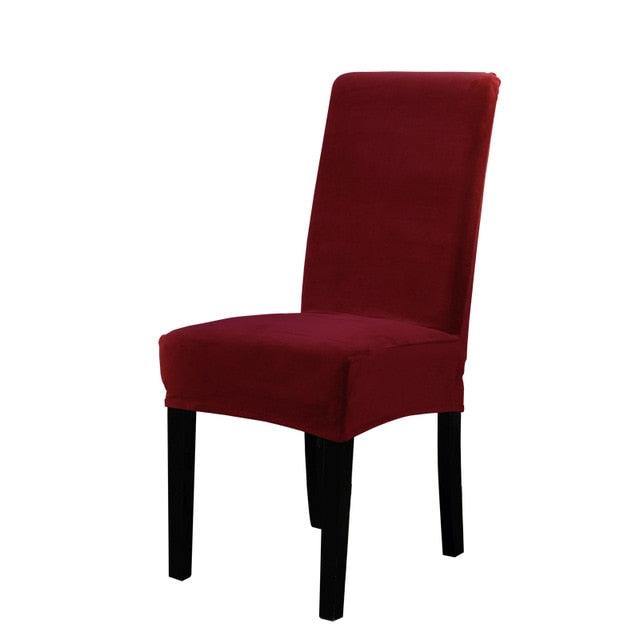 Washable Elastic Seat Parsons Chair Covers Thick Chair Cover Washable Elastic Winter Warm Chair Protector Case Kitchen Restaurant  Washable Spandex Kitchen Chair Covers for Dining Room Christmas Decoration Holiday Party
