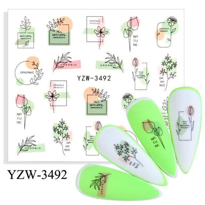 Water Decal Nail Art Decorations Nail Sticker Tattoo Full Cover Beauty Decals Manicure Supplies Accessories  Women Kids Girls Manicure Decoration Nail Art Supplies 3D Self-Adhesive Nail Decals Designer Nail Stickers for Acrylic Nails