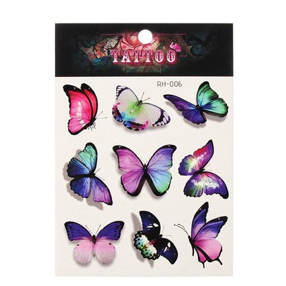 Waterproof Colorful Butterfly Temporary 3D Stickers Body Tattoos Various Styles For Womens