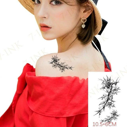 Waterproof Temporary Tattoo Lavender Stickers Butterfly Flower Luxury Small Tattoo For Body Arm