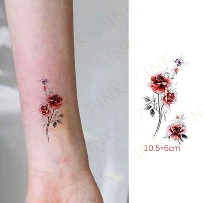 Waterproof Temporary Tattoo Lavender Stickers Butterfly Flower Luxury Small Tattoo For Body Arm