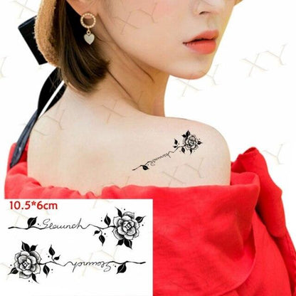 Waterproof Temporary Tattoo Lavender Stickers Butterfly Flower Luxury Small Tattoo For Body Arm