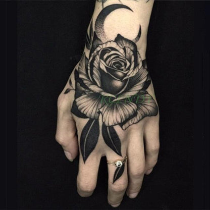 Waterproof Womens Temporary Sticker Tattoo Flower Rose Realistic Sketches For Arm Hand