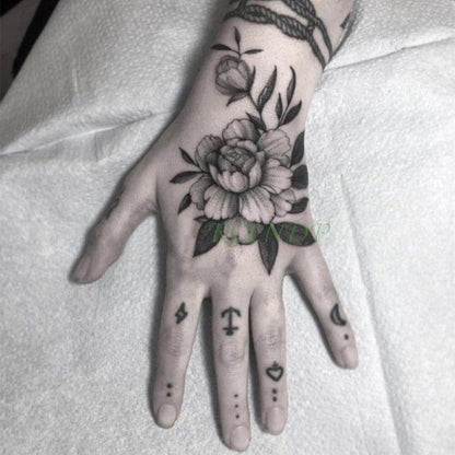 Waterproof Womens Temporary Sticker Tattoo Flower Rose Realistic Sketches For Arm Hand