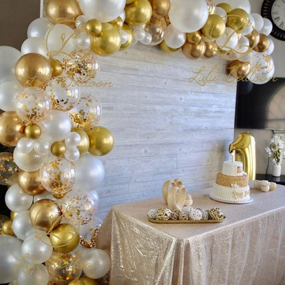 White Gold And Transparent Latex Air Balloons Pack For Baby Shower Birthday Party Decor Bridal Showers Baby Showers Wedding Party