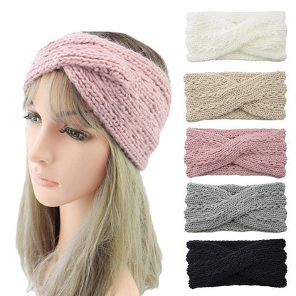 Wide Knitted Headband Bows Knotted Winter Women Turban Hair Accessories For Girls Lady Soft Knitting Winter Headbands Gorgeous Hair Accessories For Women