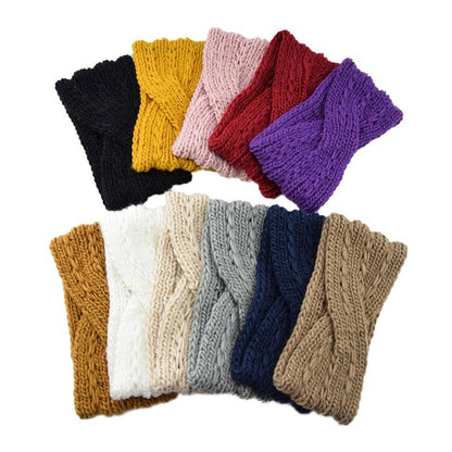 Wide Knitted Headband Bows Knotted Winter Women Turban Hair Accessories For Girls Lady Soft Knitting Winter Headbands Gorgeous Hair Accessories For Women