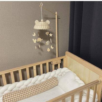Wind Chime With Wooden Pendant Kids Room Decoration Wall Hanging Ornaments Clouds and Stars Sooth Pendant Toy  Nursery Decoration Gift for Newborn Boys and Girls