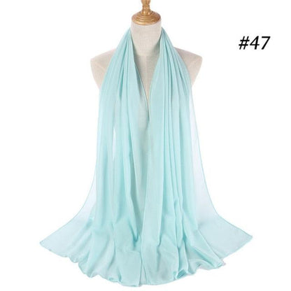 Winter Fashion Long Solid Color Soft Muslim Bubble Chiffon Hijab Scarf Shawls Hijab Elegant Scarf Wrap Lightweight Islamic Head Wear Escharpe Shawls Headband Wraps Lightweight Head Scarves Ladies Hijabs For  Women