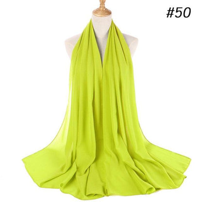 Winter Fashion Long Solid Color Soft Muslim Bubble Chiffon Hijab Scarf Shawls Hijab Elegant Scarf Wrap Lightweight Islamic Head Wear Escharpe Shawls Headband Wraps Lightweight Head Scarves Ladies Hijabs For  Women