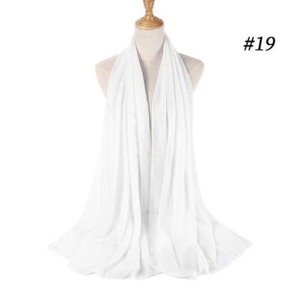 Winter Fashion Long Solid Color Soft Muslim Bubble Chiffon Hijab Scarf Shawls Hijab Elegant Scarf Wrap Lightweight Islamic Head Wear Escharpe Shawls Headband Wraps Lightweight Head Scarves Ladies Hijabs For  Women