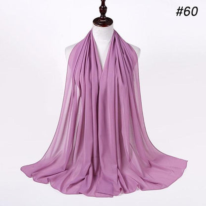 Winter Fashion Long Solid Color Soft Muslim Bubble Chiffon Hijab Scarf Shawls Hijab Elegant Scarf Wrap Lightweight Islamic Head Wear Escharpe Shawls Headband Wraps Lightweight Head Scarves Ladies Hijabs For  Women