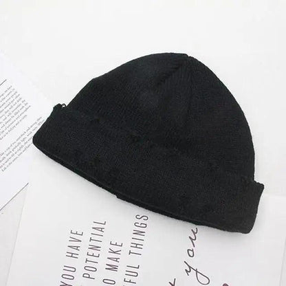 Winter Hat Women Knitted Fashion Warm Thick Hat Autumn Hip Hop Hole Beanies Unisex Basic Cap For Both Men Women Knitted Beanies Fashion Warm Hat
