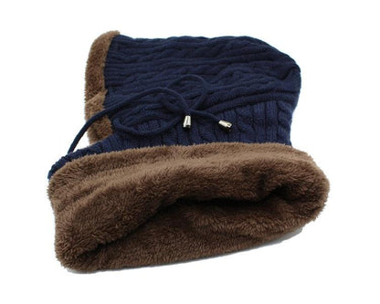 Winter Knitted Hat Beanie Men Beany Skellies Beanies Winter Hats For Women Men Caps Gorgas Bonnet Mask Brand Hats Hooded Cowl Neckerchief with Drawstring Soft Balaclava Pullover Knitted Beanie for Adults Men Women Ski Caps