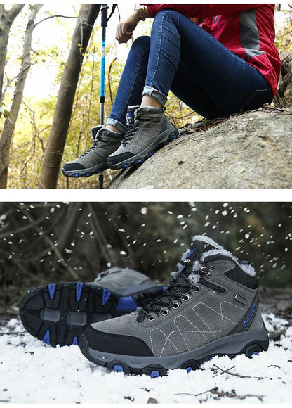 Winter Warm Sports Boots Men's Outdoor Non-Slip Hiking Shoes Men's Women's Sports Boots Hunting Outdoor Walking Lace Up Anti-Slip Ankle Booties Casual Strong Design