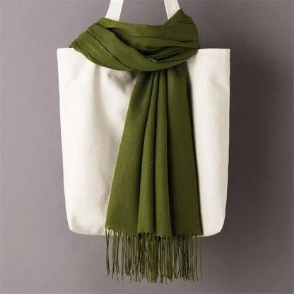 Winter Women Scarf Female Scarves For Women Solid Shawl Wraps For Winter Casual Wear Travel Friendly Wool Tassel Scarf Fashion Solid Color Toddler Soft Warm Scarves