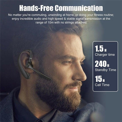 Wireless Headphones With Microphone Bluetooth Con Headset Earphones Updated Design with Industry Leading Sound & Improved Comfort, Long Wireless Range, Up to 24 Hours of Talk Time