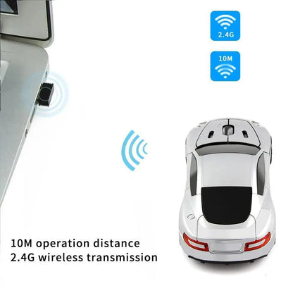 Wireless Mouse Blue Car Shaped Design 1600DPI Mouse USB Optical  Ergonomic 3D Sports Car Mice For Laptop