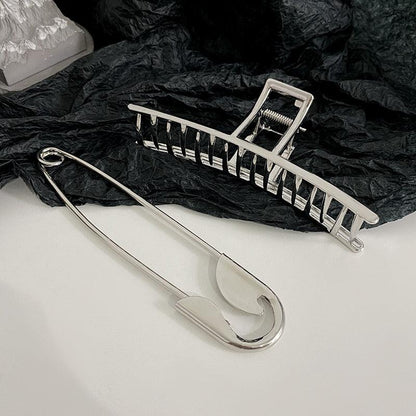Woman Trendy Silver Pin Minimalist Dainty Design Hair Claws Women Hair Clips Fashion Hairpins Women Hair Accessories Hairgrip Barrettes Headwear