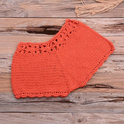 Women Bikinis Knitted Cotton Swimsuit Women Swimwear Women Bra And Bottom Black Knitted Bikini Top Summer Beach Breast Wrap Handmade Crop Top And Bottom Summer Bathing Suit Fashion Beachwear
