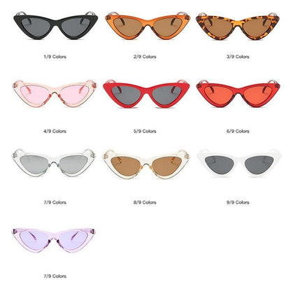 Women Elegant Black Summer Sunglasses Stylish New Popular Cat Eye Design Sunglasses For Woman New Small Eyewear Shades For Women Retro Summer Design Glasses