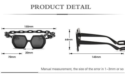 Women Elegant Design Sunglasses Stylish Fashionable Square Shape Sunglasses For Women Latest Unique Chain Style Sun Glasses For Female New Different Shades Large Frame Eyewear