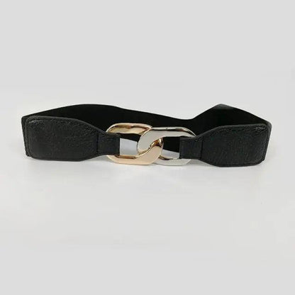 Women Elegant Elastic Stretch Wide Dress Belt  Big Chain Waistbands For Women Luxury Party Belts For Dresses