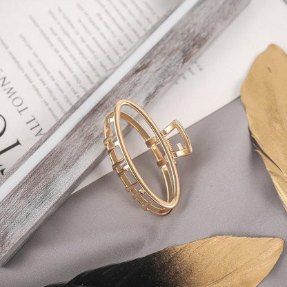 Women Fashion Hair Claw Korean Minimalist Style Geometric Metal Catch Clip Chic Barrettes Headwear High Quality Gorgeous Hair Accessories For Women