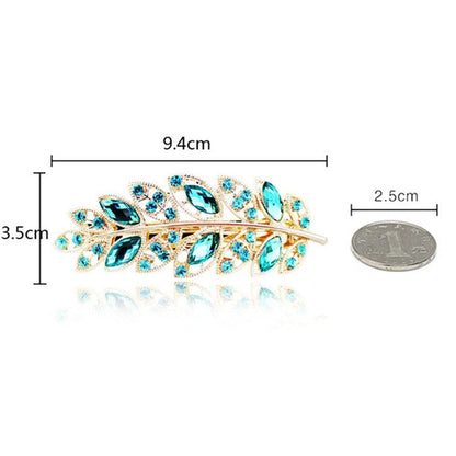 Women Fashion Rhinestone Horsetail Hairpin Spring Clip Ladies Luxury Jewelry Crystal Side Clip Gorgeous Ponytail Holder Hair Accessories For Women