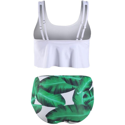 Women High Waist Bikini Plus Size Swimwear Summer Swimsuit Beach Bathing Suit Ruffle Bikini  Floral Printed Ruffle High Waist Bikini Set Women's Tummy Control Bathing Suit Swimsuit Flounce Peplum