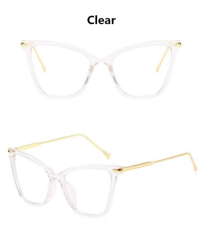 Women Luxury Cat Eye Sunglasses For Women Glasses Oversized Frame Transparent Lens Eyeglasses Computer Optical For  Prescription Glasses For Women