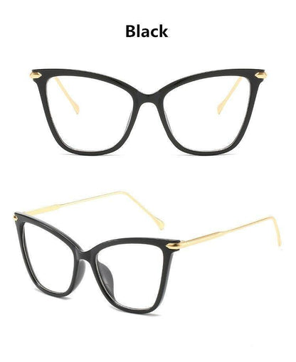 Women Luxury Cat Eye Sunglasses For Women Glasses Oversized Frame Transparent Lens Eyeglasses Computer Optical For  Prescription Glasses For Women