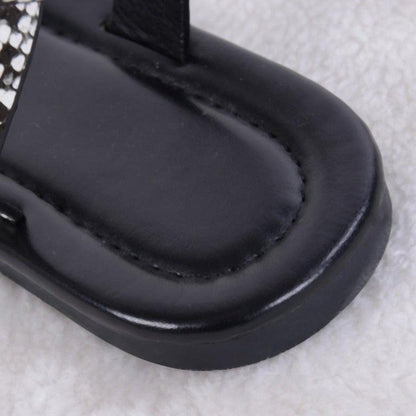 Women Luxury Party Sandals Fashion Summer Casual Black Business Sandals Buckle Straps Beach Shoes Retro Fashion Summer Women Shoes Print Casual Sandals