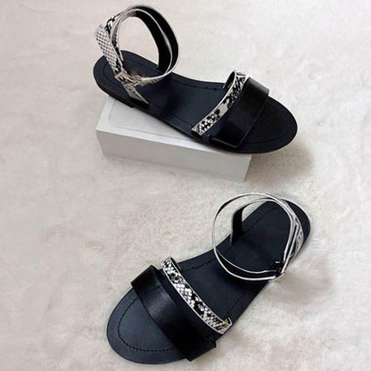 Women Luxury Party Sandals Fashion Summer Casual Black Business Sandals Buckle Straps Beach Shoes Retro Fashion Summer Women Shoes Print Casual Sandals