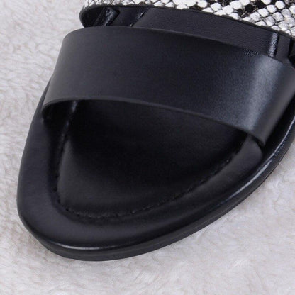 Women Luxury Party Sandals Fashion Summer Casual Black Business Sandals Buckle Straps Beach Shoes Retro Fashion Summer Women Shoes Print Casual Sandals
