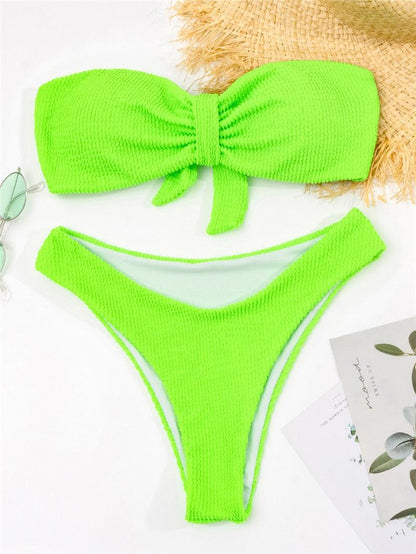 Women One-Shoulder Bikini Swimsuit Women Push Up Swimwear Women's Bathing Suit Comfortable Bikini Ribbed Two Piece Swimsuit Bikini Set Summer Bathing Suit Beach Wear Swimming Suit