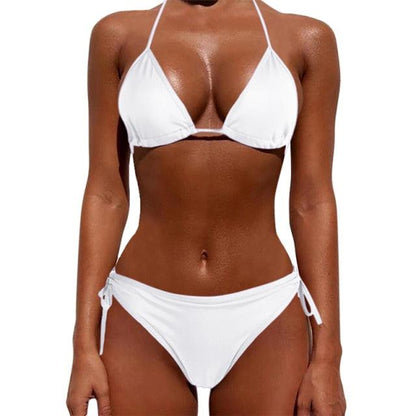 Women One Size Bright Color Swimwear Women's Bikini Pure Color Micro Bikini Charming Bra Bottom Swimsuits New Summer Style Lady Bandage Bikini Set Push-up Bra Bathing Suit Swimsuit
