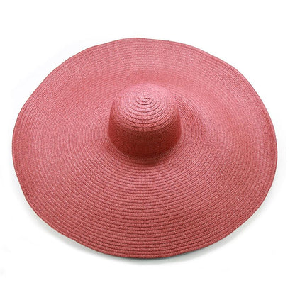 Women Oversized Foldable Summer Large Wide Hat Beach Straw Hat Cute Sun Cap Retro Foldable Handmade Big Hats Ladies UV Protection Hat Vintage Summer Sun Beach Hats