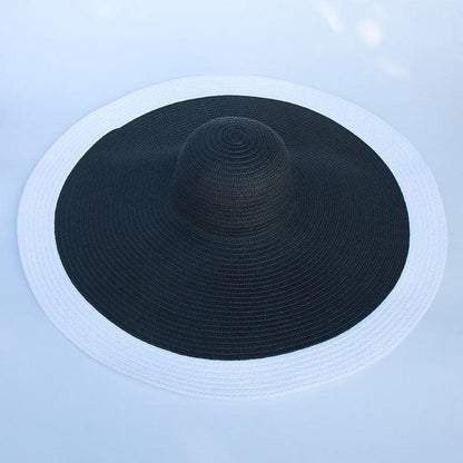 Women Oversized Foldable Summer Large Wide Hat Beach Straw Hat Cute Sun Cap Retro Foldable Handmade Big Hats Ladies UV Protection Hat Vintage Summer Sun Beach Hats
