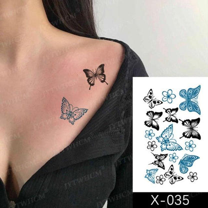 Women's Different Stickers Tattoo Temporary Waterproof Neck Arm Leg Tattoo Colorful Design