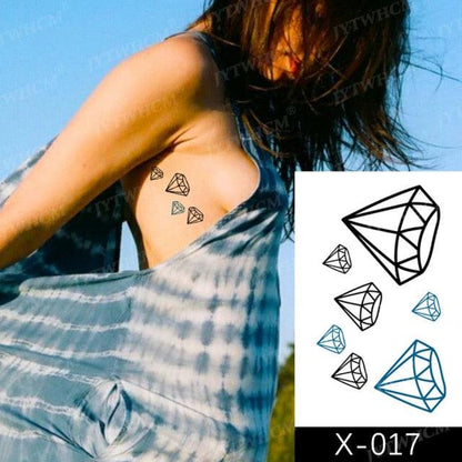 Women's Different Stickers Tattoo Temporary Waterproof Neck Arm Leg Tattoo Colorful Design