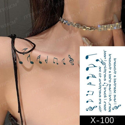 Women's Different Stickers Tattoo Temporary Waterproof Neck Arm Leg Tattoo Colorful Design