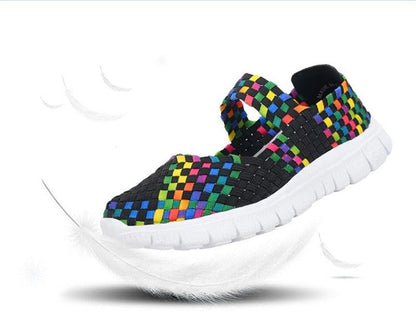 Women's Espadrilles Casual Shoes Spring Comfortable Sneakers Breathable Flat Shoes Summer Outdoor Slip On Fashion Breathable Mesh Casual Shoes Flat Shoes Women Espadrille